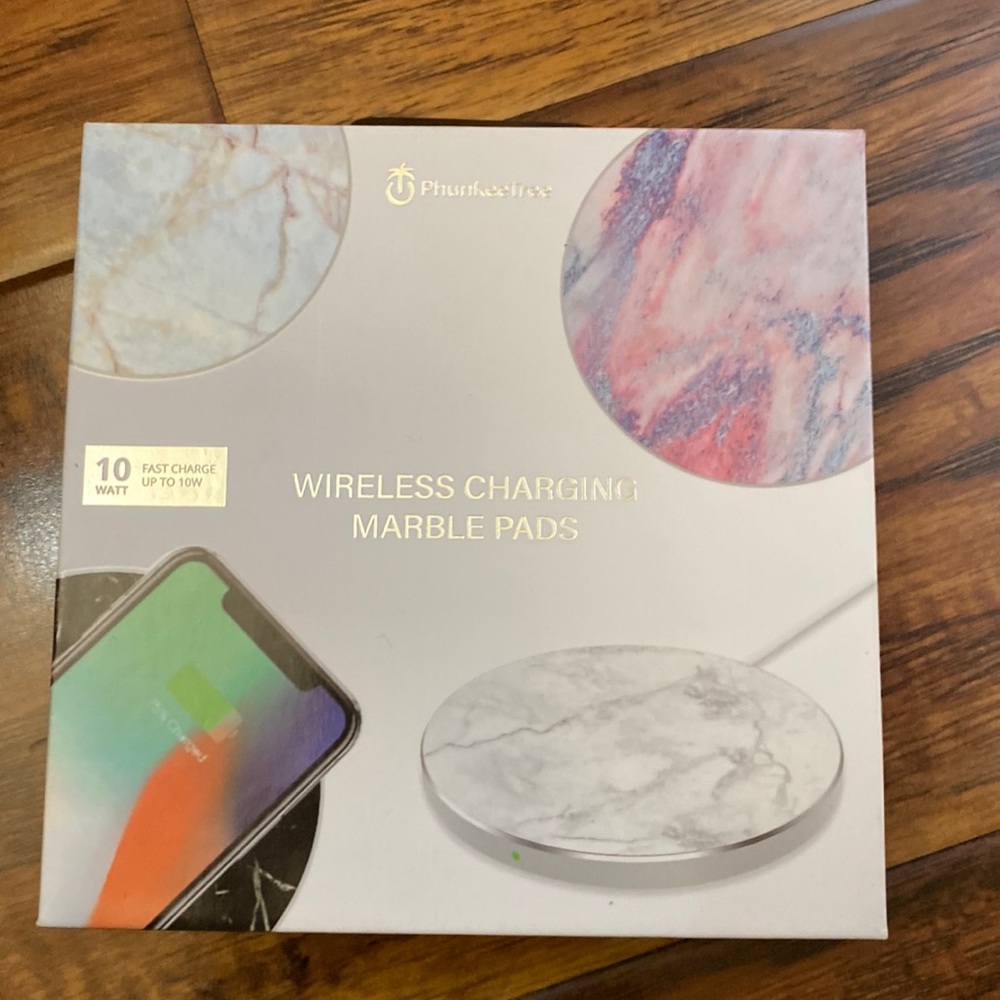 White Marble Wireless Charging Pad - 10W Fast Charge